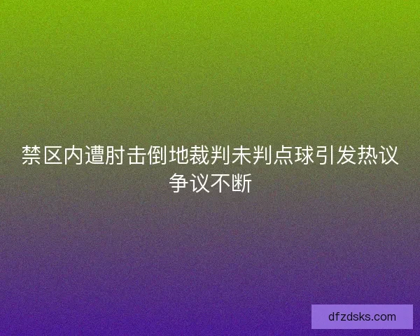 禁区内遭肘击倒地裁判未判点球引发热议争议不断